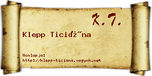 Klepp Ticiána névjegykártya